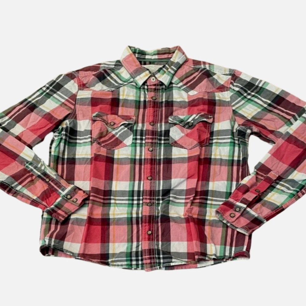 Aeropostale Plaid Button Up Shirt Size Medium Men's